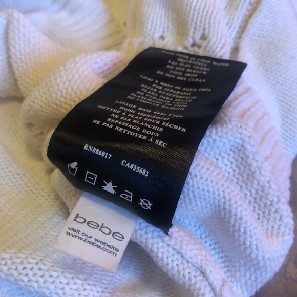 Bebe Oversized Crop Top with Lace Design - Picture 3 of 3